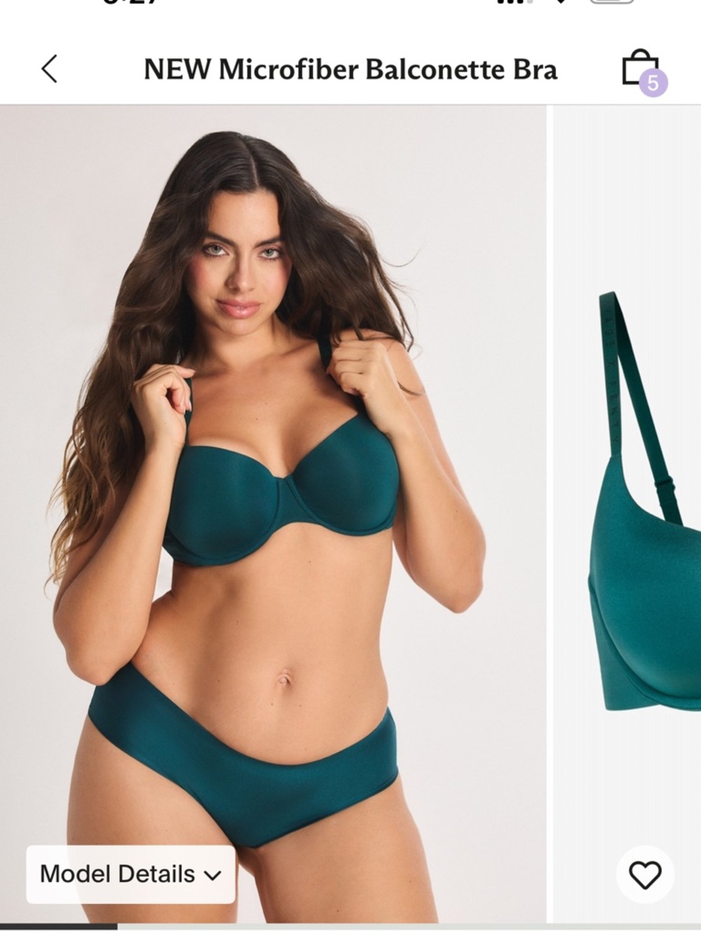 Savage X Fenty Teal-Green Strapless Demi Bra & Matching Thongs and Brazilian